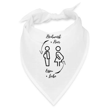 Bierbauch und Schwangerschaftsbauch - Dicker Bauch - Bandana - Weiß - Vorne