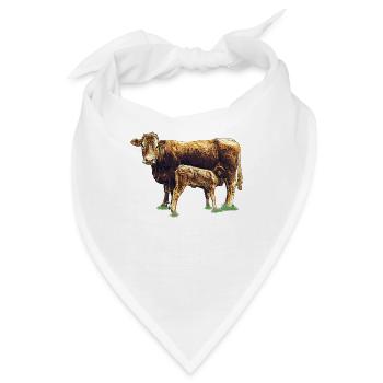 kuh mit kalb - Bandana - Weiß - Vorne