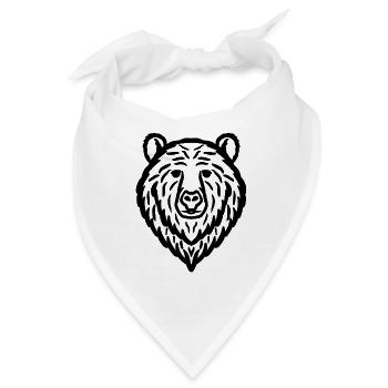 Bär schwarz - Bandana - Weiß - Vorne