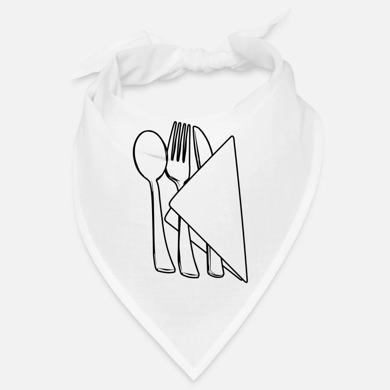 Couverts dans la serviette - Bandana - blanc