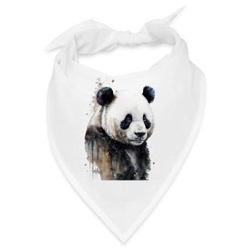 Panda Wasserfarben - Bandana - Weiß - Vorne