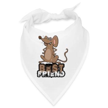 Mouse Best Friend - Bandana - Weiß - Vorne