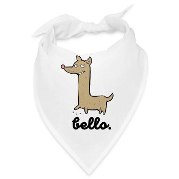 Lustiger Hund | Bello Hunde Design | Geschenkidee - Bandana - Weiß - Vorne