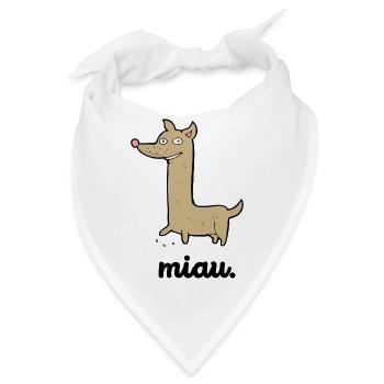 Lustiger Hund | Miau Hunde Design | Geschenkidee - Bandana - Weiß - Vorne