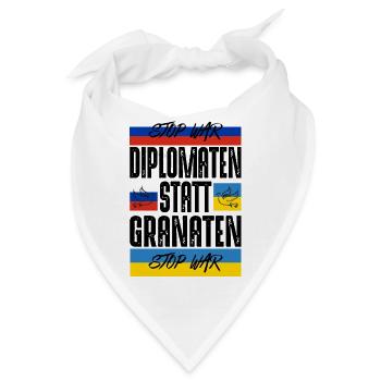 Diplomaten statt Granaten - Bandana - Weiß - Vorne