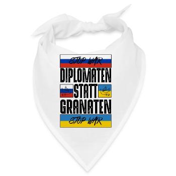 Diplomaten statt Granaten - Bandana - Weiß - Vorne
