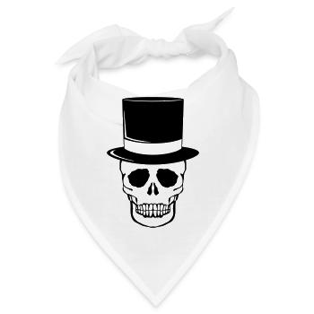 Skull Zylinder - Bandana - Weiß - Vorne