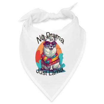 no drama just lama. - Bandana - Weiß - Vorne