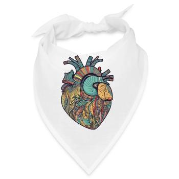 Anatomie des Herzens - Bandana - Weiß - Vorne