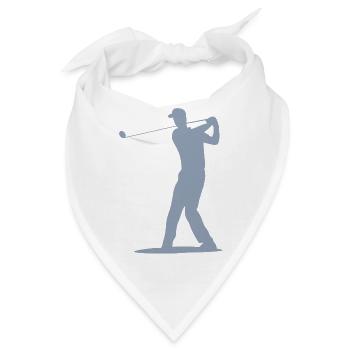 Golfer Abschlag Silhouette - Herren Design - Bandana - Weiß - Vorne