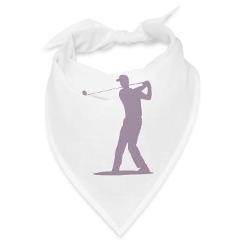 Golfer Abschlag Silhouette - Herren Design - Bandana - Weiß - Vorne