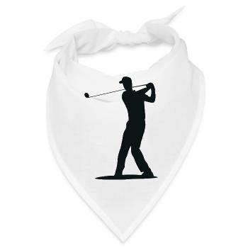 Golfer Abschlag Silhouette - Herren Design - Bandana - Weiß - Vorne