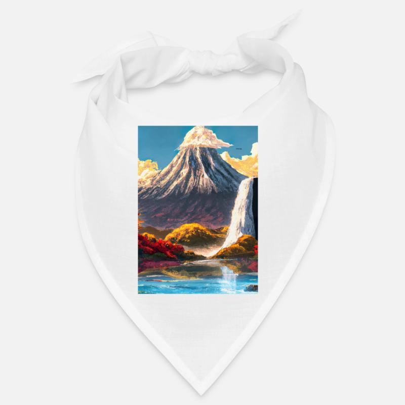 Japan Tower Wasserfall Gemälde Bandana