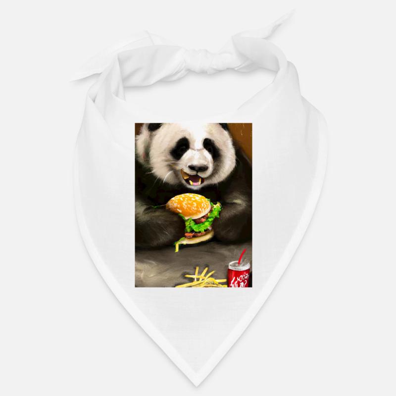 Panda isst Fast Food Bandana