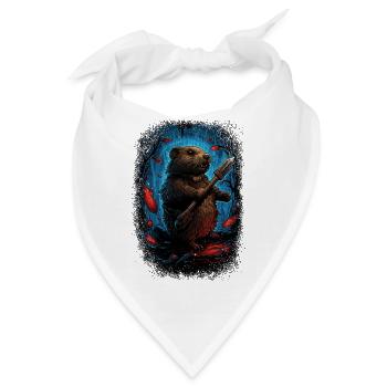 badgers beaver shirt funny fun beaver tee shirt - Bandana - Weiß - Vorne