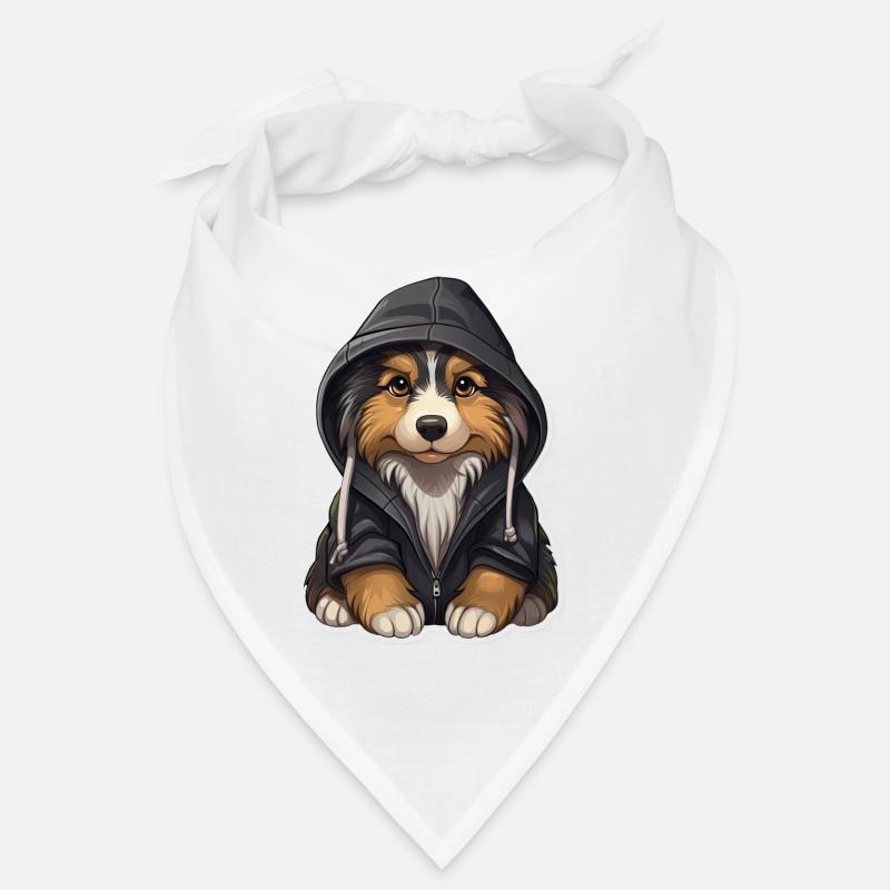 Cooler Australian Shepherd in Freizeitkleidung Bandana