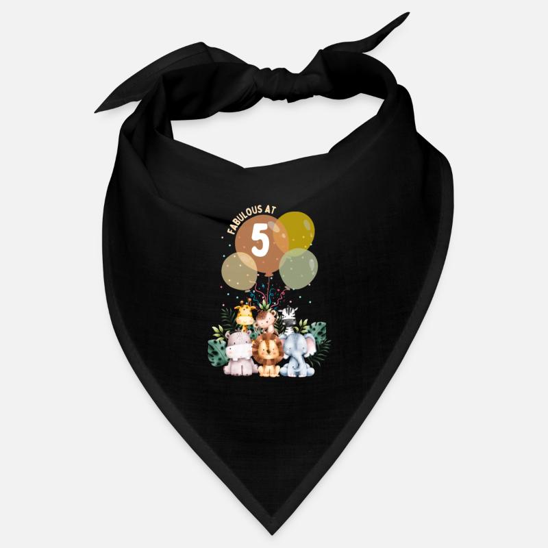 Fabuleuse jungle d’anniversaire d’animaux cinq ans Bandana