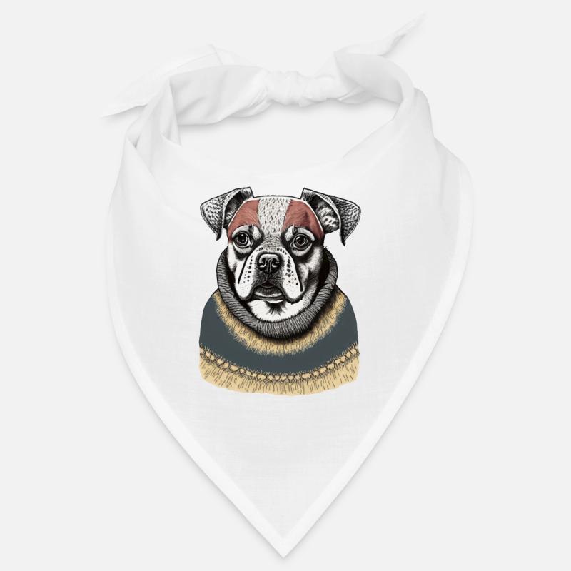 Hund mit Pullover Bandana