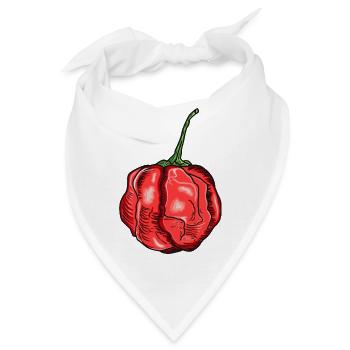 Chili Pflanze scharf Tabasco Jalapeno Habanero - Bandana - Weiß - Vorne