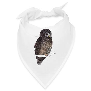 Illustration: Afrikanischer Waldkauz - Bandana - Weiß - Vorne