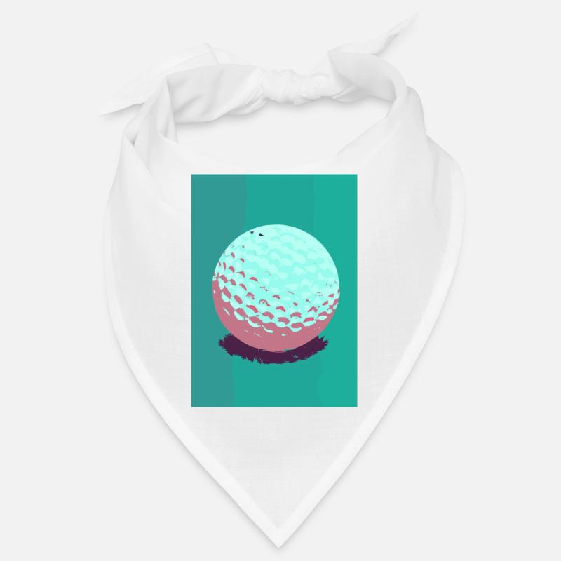 Retro-Golfball - Bandana - Weiß