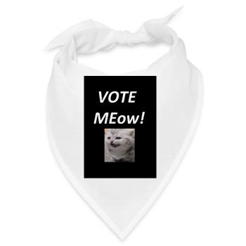 Vote Meow Katziger Wahlwitz - Bandana - Weiß - Vorne
