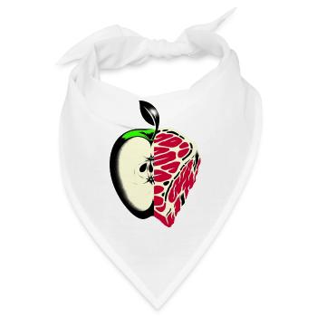 Obst statt Fleisch | Reduzierter Fleischkonsum - Bandana - Weiß - Vorne