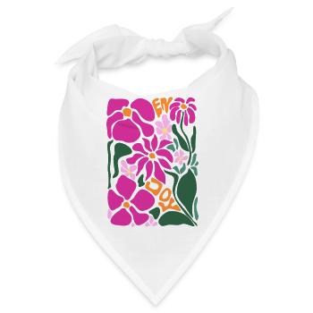 Gute Laune Blumen - enjoy - Bandana - Weiß - Vorne
