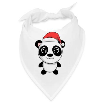 Panda Kuscheltier Weihnachten - Bandana - Weiß - Vorne