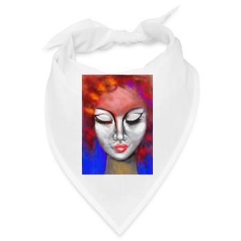Ausdrucksstarke Frauenporträt Illustration - Bandana - Weiß - Vorne