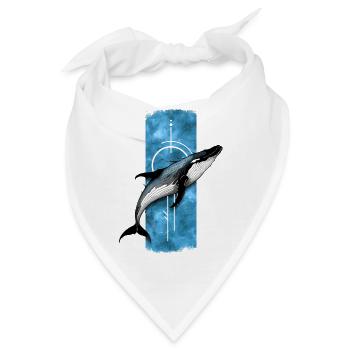Himmelblauer Leviathan: Blauwal-Majestät - Bandana - Weiß - Vorne