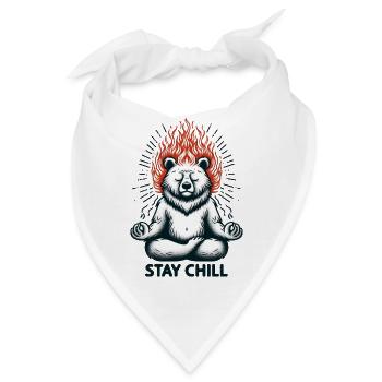 Stay Chill Bär im Lotussitz - Bandana - Weiß - Vorne