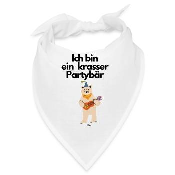Malle Ich bin ein Partybär - Bandana - Weiß - Vorne