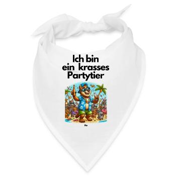 Malle Ich bin ein Partytier - Bandana - Weiß - Vorne