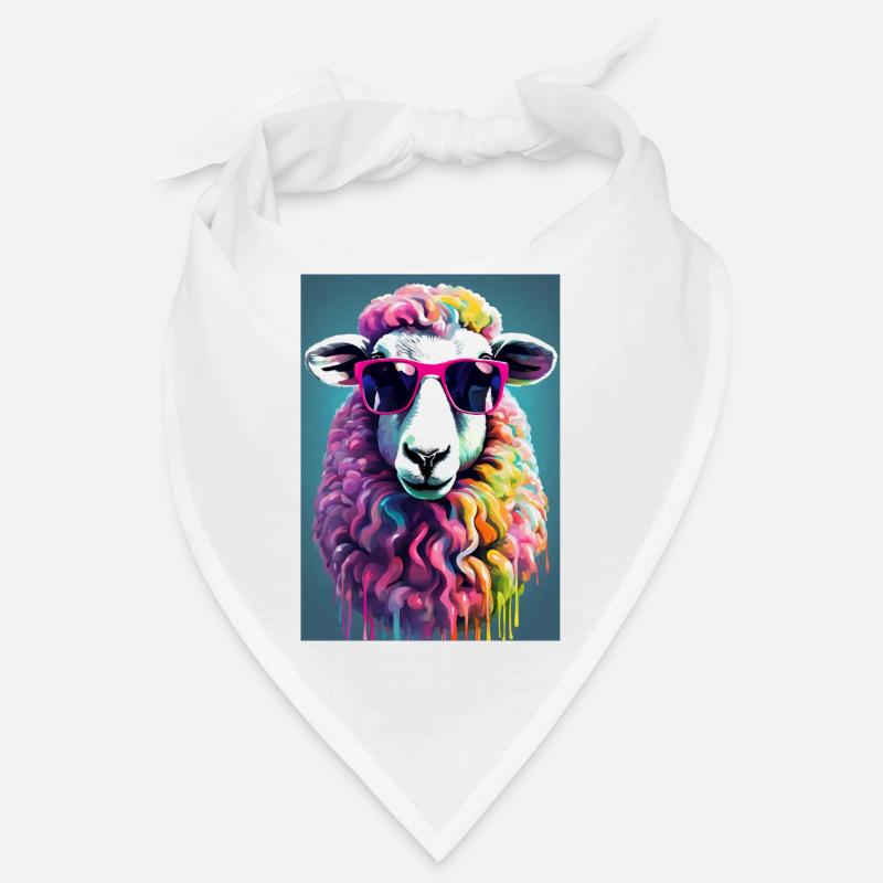 Schaf mit Brille - Bandana - Weiß