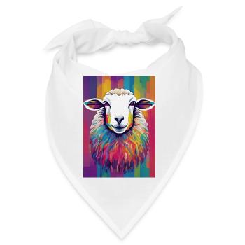 Buntes Schaf - Bandana - Weiß - Vorne