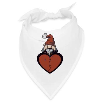 Waldbewohner Zwerg Herz Liebeskummer Liebe - Bandana - Weiß - Vorne
