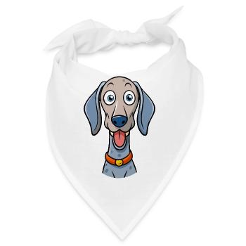 Alberner Weimaraner bettelt um Leckereien - Bandana - Weiß - Vorne