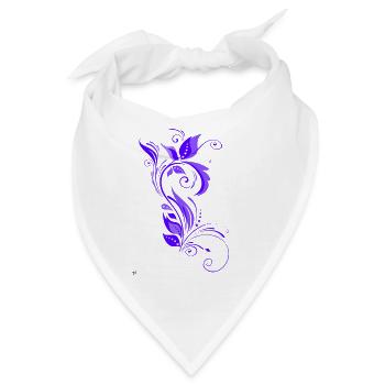 Lila Ornament - Bandana - Weiß - Vorne