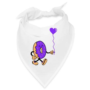 donut comic herz - Bandana - Weiß - Vorne