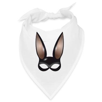 geheimnisvolle Hasen Maske mit großen Hasen Ohren - Bandana - Weiß - Vorne