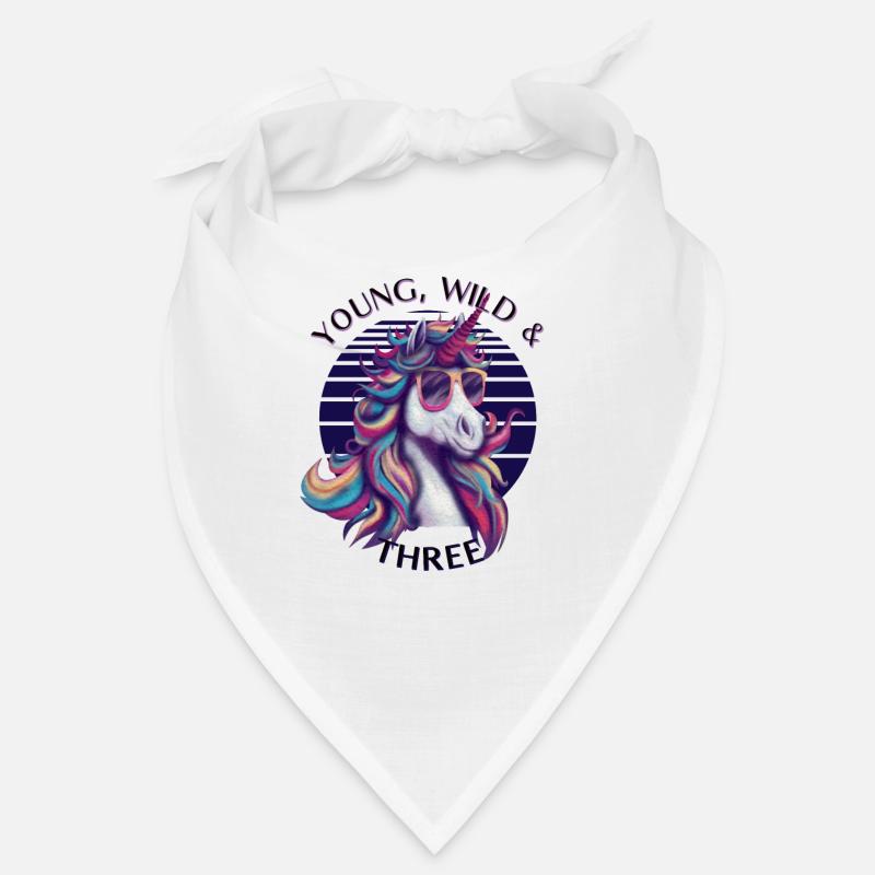 Young, Wild & Three – Einhorn Geburtstagsshirt Bandana