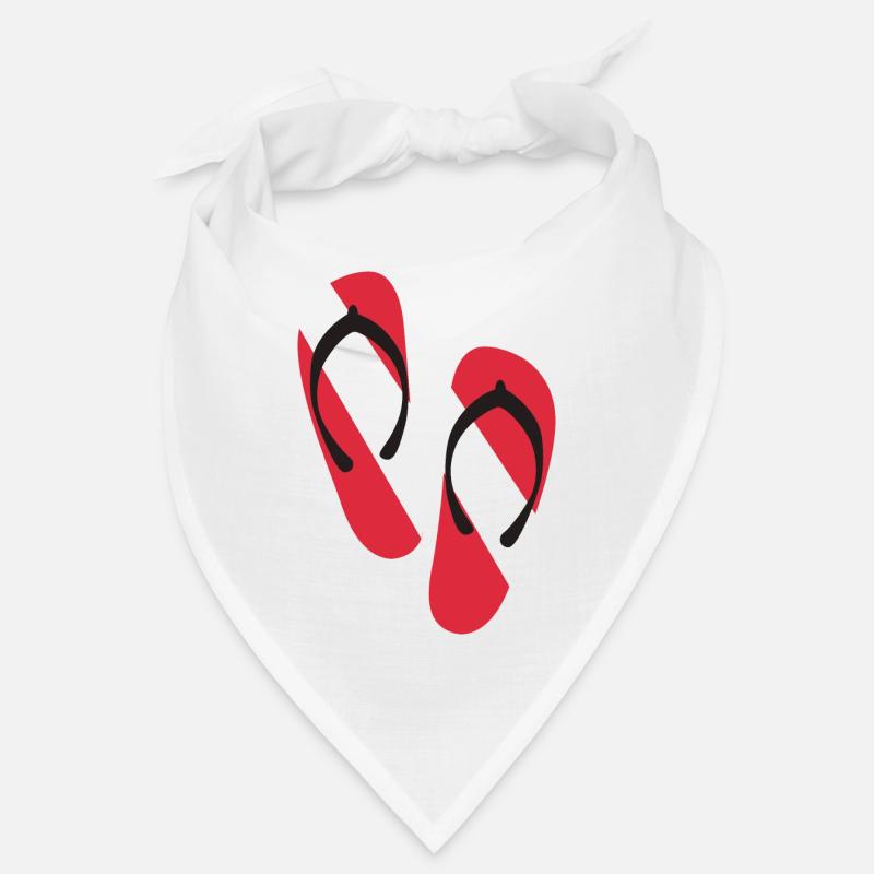 Pantoufles rouges et blanches Bandana