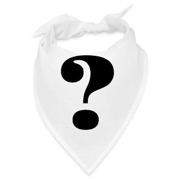 Großes Fragezeichen - Bandana - Weiß - Vorne