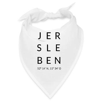Jersleben mit Längen-und Breitengrad - Bandana - Weiß - Vorne