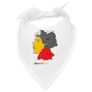 Deutscher Landkartenstil mit Nationalfarben - Bandana - Weiß - Vorne