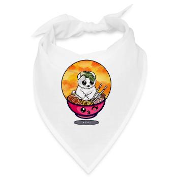 Ramen kitty - Bandana - Weiß - Vorne