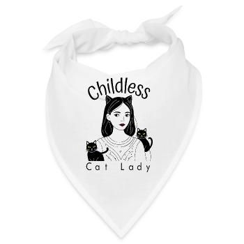 Kinderlose Katzendame - Bandana - Weiß - Vorne