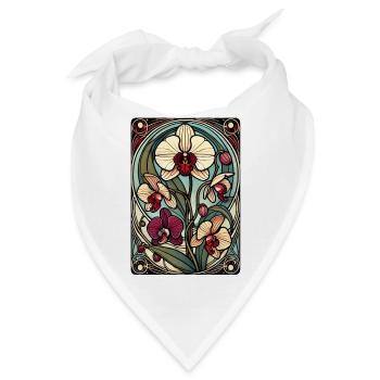 Orchideen - Bandana - Weiß - Vorne