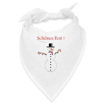 Schneemann schönes Fest - Bandana - Weiß - Vorne